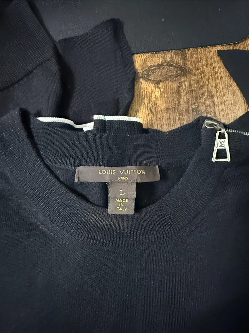 Louis Vuitton Black Asymmetric Hem Long Sleeve Top